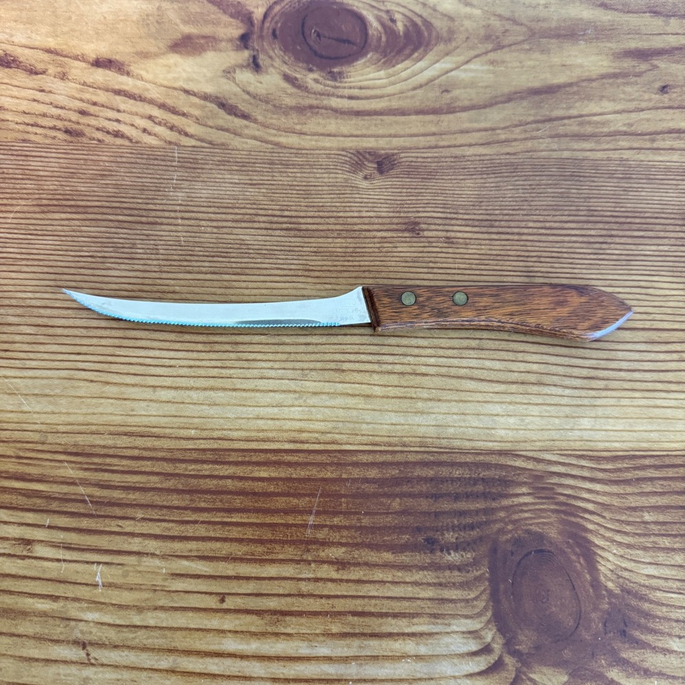 Ekco Stainless USA Serrated Steak Knife Wood Handle